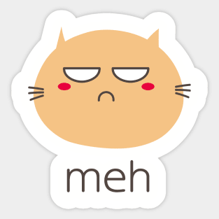 Sarcastic Funny Angry Cat MEH Halloween Sticker